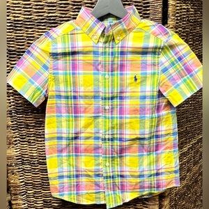Polo by Ralph Lauren Multicolor Plaid Kids Shirt-‎ Size:7